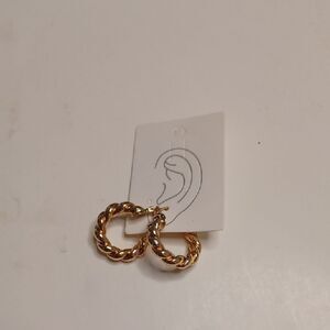 Gold Twisted Hoop Earrings
